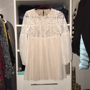 BCBG White lace babydoll dress
